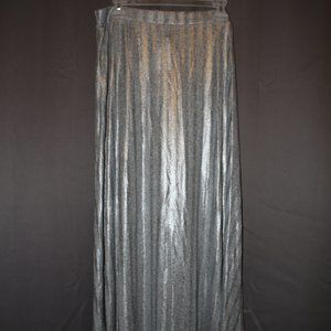Zara Metallic Gray Maxi Skirt